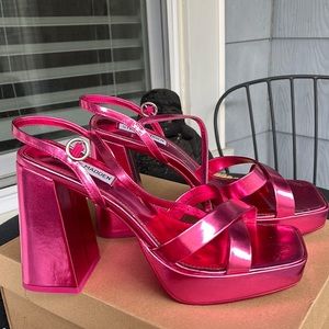 Pink Steve Madden chunky platforms